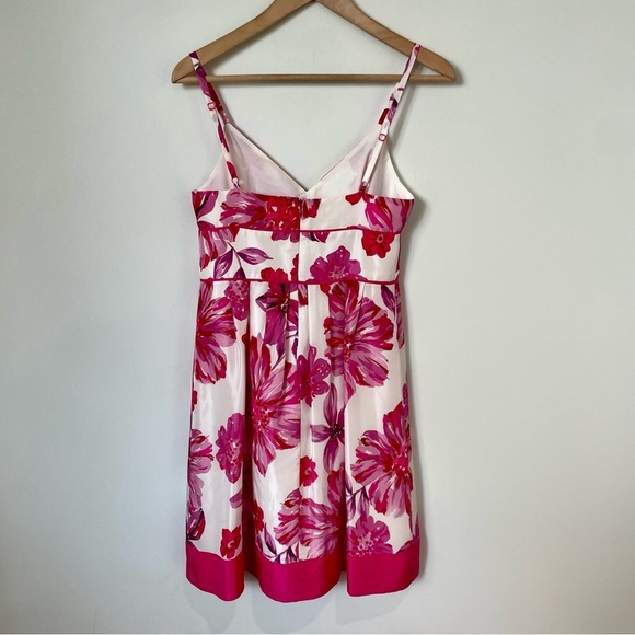 Vintage Guess Y2K Silk Babydoll Sundress Pink Floral Fit and Flare Size Small - Picture 8 of 12